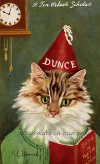 Barnes Cat Dunce Cap REPRO GREETING CARD Ten OClock Scholar  