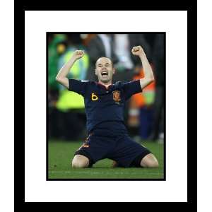 Andres Iniesta (Spain) 2010 at World Cup Goal Celebration Framed 8 
