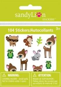 104 FOREST Animals DEER Bitty Bits STICKERS Birthday Party FAVORS 8 