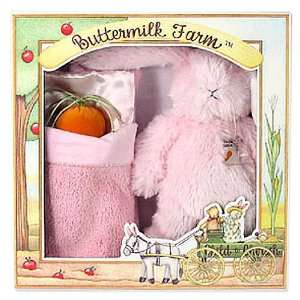  Pink Bunny Gift Set Bunny Stuffed Animal, Blanket, Carrot 