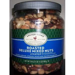 Archer Farms Roasted Deluxe Mixed Nuts Unsalted 30oz  