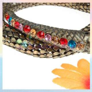 Greek Myth Medusa Snake Circle Stretch Bracelet Bangle  