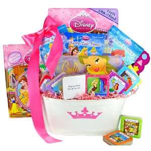 Disney Princess Book Basket   Baby Shower or Christmas Holiday Gift 