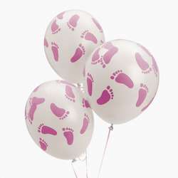 PINK FOOT PRINT BALLOONS GIRL FEET BABY SHOWER PARTY DECORATIONS 11 