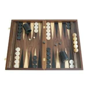 Walnut Backgammon Set with Racks (Wood Case)   Large 19 