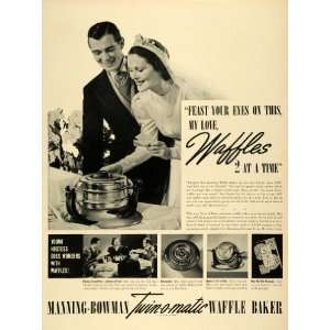  1939 Ad Twin o Matic Waffle Baker Iron Wedding Gift Bride 