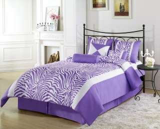   Purple Safari Zebra Soft Microfiber Comforter Set Bed in a bag Twin