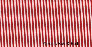 Red and White Striped Bedroom Den Kitchen Diner Curtain Valance