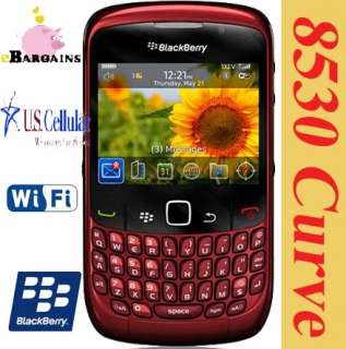 NEW RED RIM Blackberry 8530 Curve NO CONTRACT Phone US Cellular  