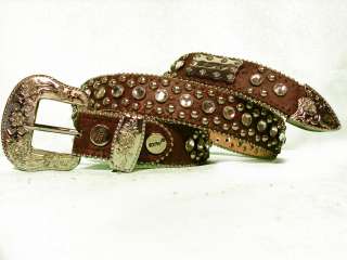  brown COWGIRL JEWELRY BELT Rhinestones LEATHER BLING PONY HORSE  