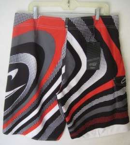 Neill Mens Board Shorts Swim Bathing Suit Black/Red  