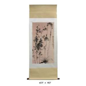  Chinese Print Bamboo Trees Scenery Scroll Painting