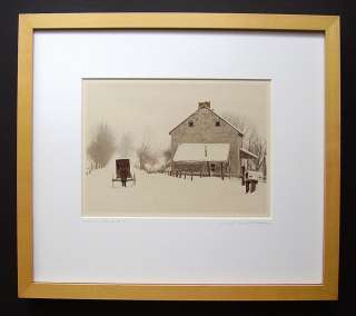 AMISH House + Buggy Snow Bill Coleman S/N Framed Photo  