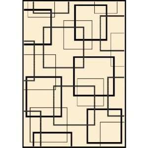   Econox Collection Blueprints Beige Black 8x11 Area Rug: Home & Kitchen