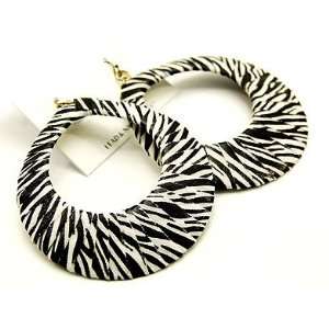   : Wild Animal Safari Zebra Print Large Hoop Earrings: Everything Else
