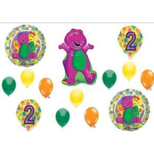  BARNEY 2nd BIRTHDAY PARTY Balloons Decorations Supplies 
