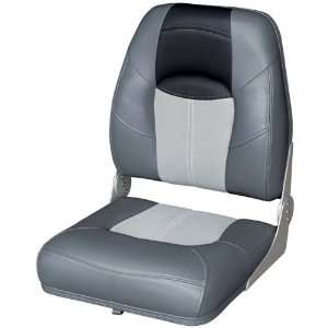   Off Series High Back Folding Boat Seat, CH GR BLK