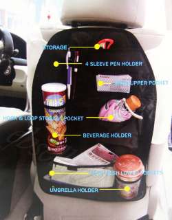 Black Car Back Seat Multi Pocket Storage Organizer Bag  