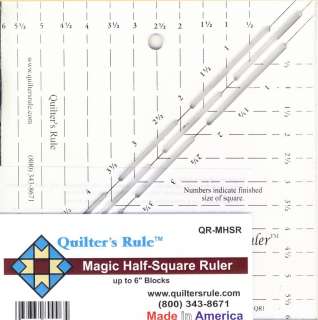 Quilters Rule   Magic Half Square Ruler  