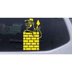 Yellow 12in X 5.0in    Brick Rock Mason Business Car Window Wall 