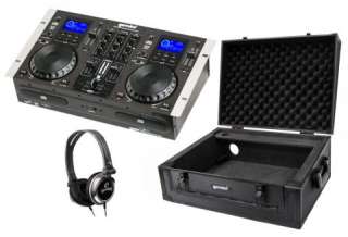 GEMINI CDM 3200 Dual DJ CD Player/Mixer+Case+Headphones  