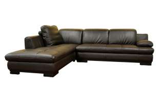 DYSO full LEATHER modern sectional SOFA BROWN reverse  