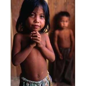  Portrait of Young Girl with Little Boy Behind, Bavel, Cambodia 
