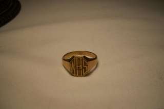 1913 WHS 14 kt Solid Gold Class Ring & Beaded Ribbon  