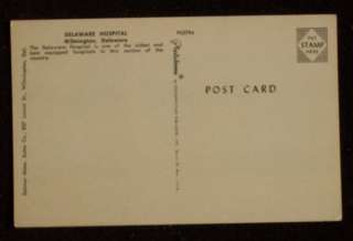 1950s Old Cars Delaware Hospital Wilmington DE Postcard  