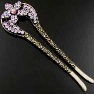    1pc AUSTRIAN rhinestone crystal flower hair fork  