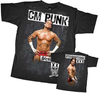 CM PUNK STRAIGHTEDGE WWE T SHIRT 197 KIDS S SMALL  