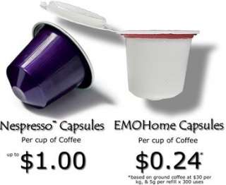 NEW 10 Refillable Coffee Capsules 4 Nespresso Machine Empty Pods Tea 