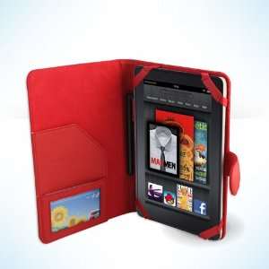 Kiwi Cases  Kindle Fire Tablet Red Leather Executive Folio Case 