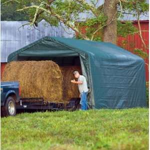    Peaked Style Hay Storage Shelter 12 x 20 x 8 high