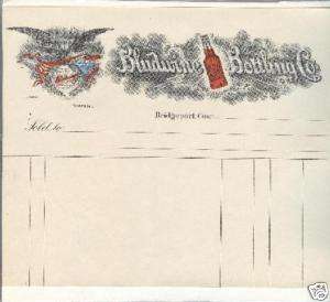 LETTERHEAD BLUDWINE BOTTLING CO. BRIDGEPORT, CONN.  