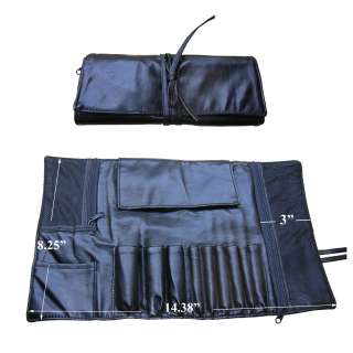 Cosmetic MakeUp Brush Black Case Bag Holder Roll New  