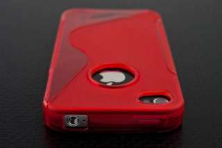 Red Soft TPU Gel Grip Skin Case Cover for Apple iPhone 4 4G 4S  