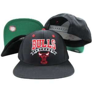  Chicago Bulls Black Snapback Adjustable Plastic Snap Back Hat / Cap 