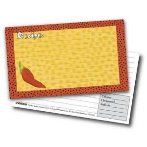  3 x 5 Chili Peppers Recipe Cards with Covers: Kitchen 
