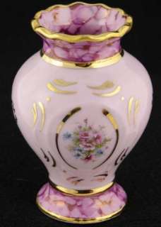 Chodov Czechoslovakia China de Hoheme Miniature Amphora Vase 3.5 Pink 