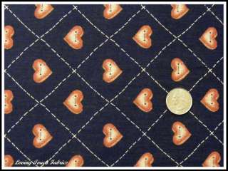 1994 Daisy Kingdom Past & Presents Button Hearts Fabric  