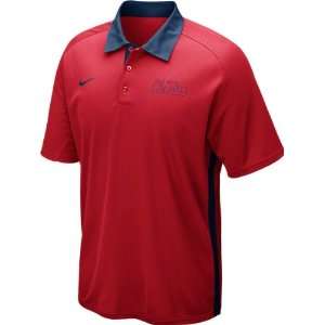   Rebels Red Nike 2012 Football Coaches Sideline Elite Force Polo Shirt