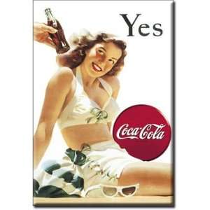  (2x3) Coca Cola Coke Yes Girl Retro Vintage Locker Refrigerator 