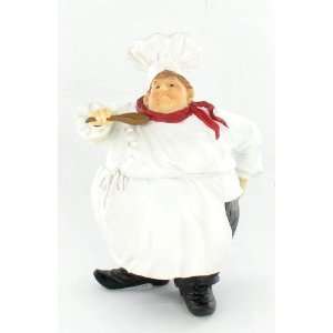  Fat Chef Holding Spoon Kitchen Decoration Statue