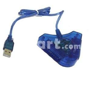  USB to PC Controller Adapter Converter for Sony PS2 Blue 