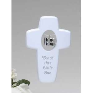  of 10 Teach This Little One Baby Boy Wall Crosses