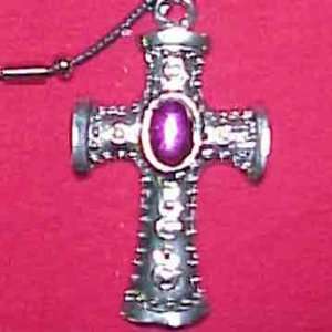  Large Cross with Stone Necklace 