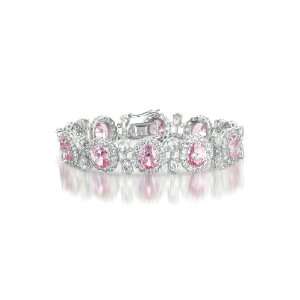  Cubic Zirconia Pink Sapphire Diamond Silver Blink Bracelet 