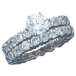  Sterling Silver Cubic Zirconia Wedding Ring Set Jewelry