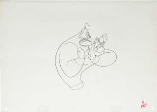 Original Production Drawing, Disney, Aladdin, The Genie, 1992, Great 